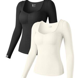 NWOT OQQ Women's Long Sleeve Crew Neck Black (L)